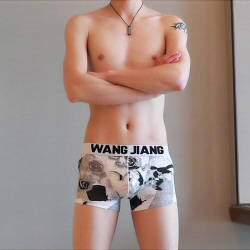 Men Cotton Modal Underwear Men Fashion Sexy Mens Printed Boxer Shorts Soft Breathable Panties Low-waisted Underpants