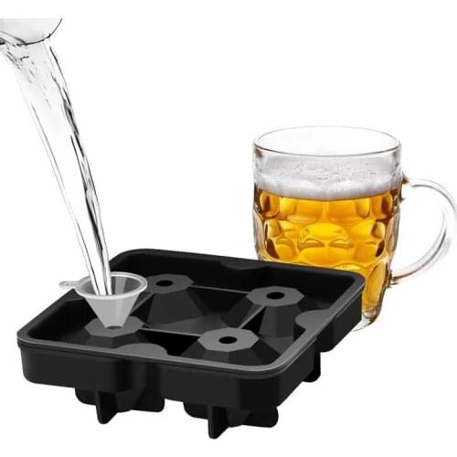 Diamond Shaped Ice Cube Tray 3D Silicone Ice Cube Maker Form for Party Bar Tools 4 Cell Ice Candy Cake Pudding Chocolate Molds