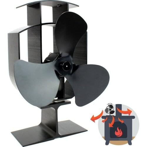 3 Blades Fireplace Fan Wood Burning Real Hot Power Heat Powered Stove Fan Wood Log Burner Fireplace Eco Friendly