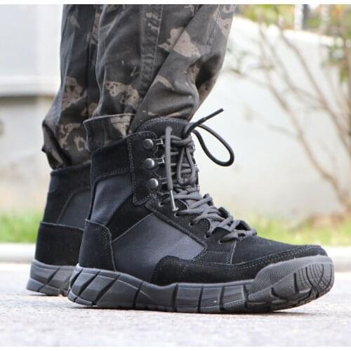 Military Boot Men Outdoor Hiking Ultralight Desert Combat Tactical Boots Spring Autumn Non-slip Breathable Climbing Training Sho