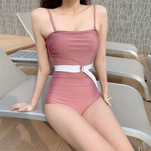 Outputs Bath For Beach Women Bikini 2021 Swimsuit New Bathing Suit One Piece Female Ins Ancient Japan Korea Girl Print Polyester