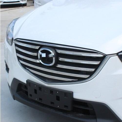 High quality Stainless Steel Front Bottom Grille Grill Molding Cover Decoration Accessories For Mazda CX-5 2013 2014 2015 2016
