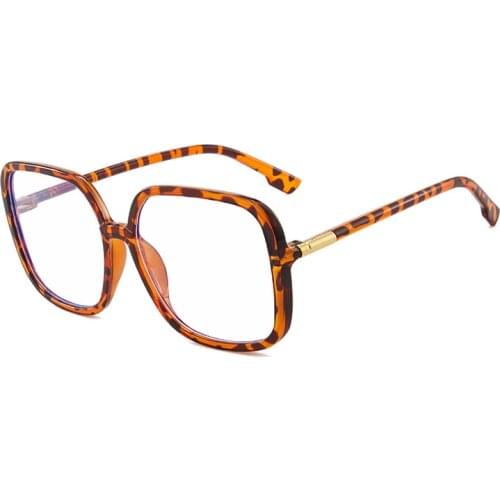 Big Frame Square For Women Flat Mirror Fashion Anti-blue Light Female Optical glasses Eyeglasses Simple Flat Glasses A0024