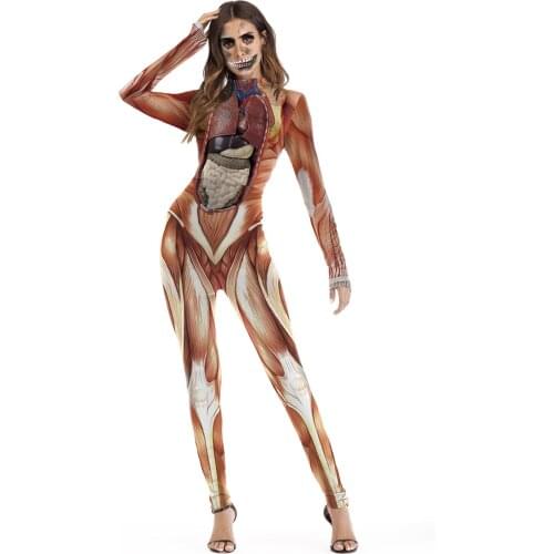 Woman Human Body Structure Tissue Printing Jumpsuit Human Torso Anatomy Medical Science Supply Teaching Appliance