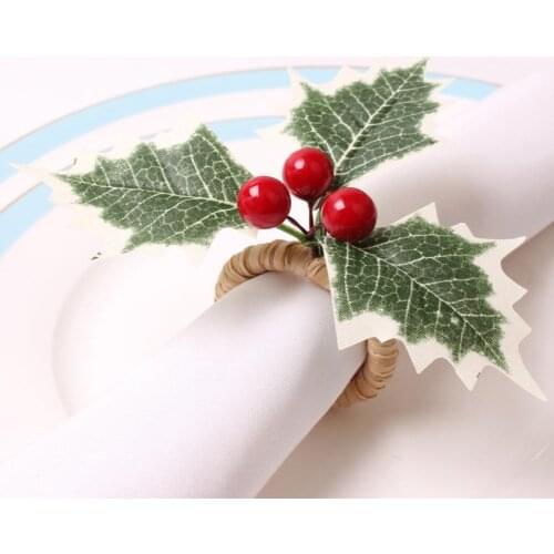 6Pcs/Set Creative Napkin Ring Wide Application Towel Ring Plastic Cute Napkin Holder Red Fruit Napkin Holder for Kitchen