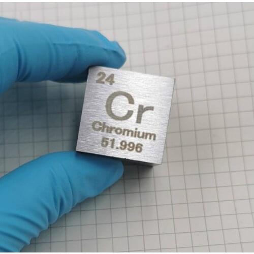 Chromium Metal 1 Inch 25.4mm Density Cube 99.7% Pure for Element Collection