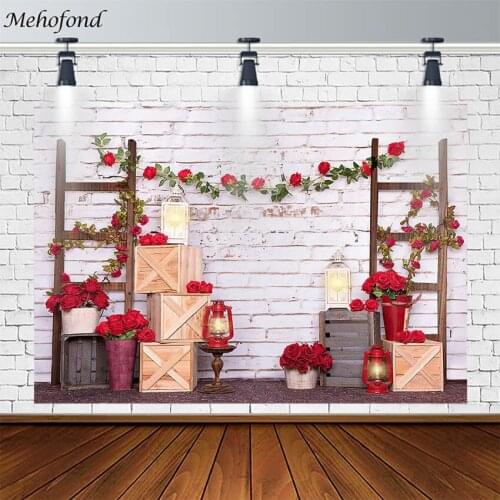 Mehofond Birthday Baby Shower Backdrop Flowers Brick Wall Board Photophone Photo Photography Background Studio Photozone Decor