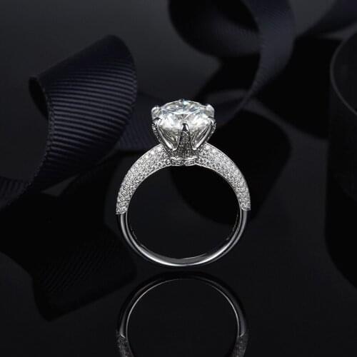 Real Solid 100% 925 Sterling Silver Ring finger Luxury 2Ct Created Diamond Wedding Jewelry Diamond Rings Engagement For Women