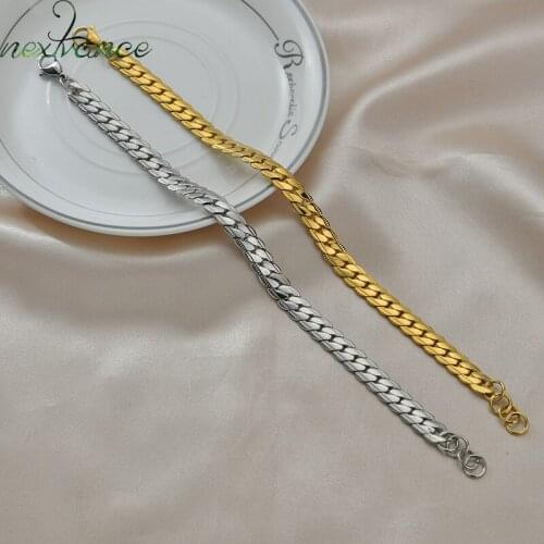 Nextvance Unusual Bracelet Embossed chain Round S side Stainless Steel Couple Lover Women Girl Jewelry Gift Present