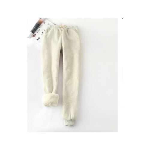 2020 Womens Winter Track Pants Sherpa Lined Warm Solid Color Sweatpants Athletic Loose Hip Hop Joggers Pants