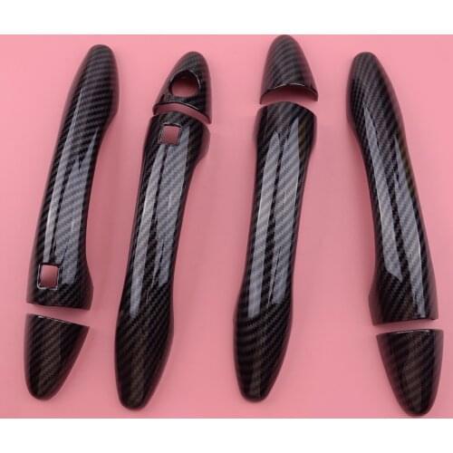 1 Set Exterior Smart Door Handle Covers Trims Caps Carbon Fiber Style ABS Fit For Kia Optima K5 2011 2012 2013 2014 2015