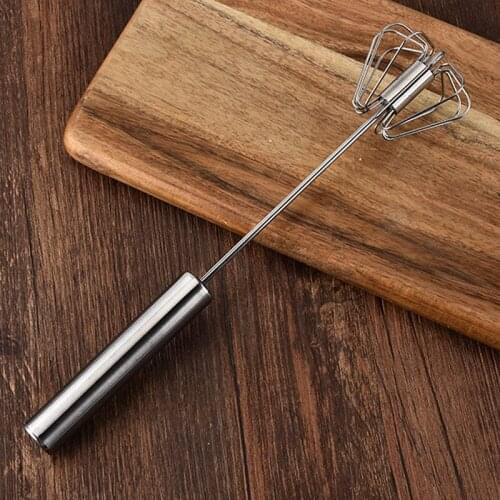 1PC Blender Egg Kitchen Gadgets Hand Stainless Steel Egg Whisk Cream Stirring Tools Egg Beater Semi-automatic Mixer