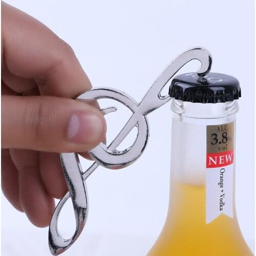 10pcs/lot Personalized Beer Bottle Opener Musical Note Opener Wedding Party Favors Alloy Kitchen Gadgets Wine Opener