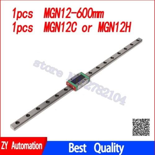 12mm Linear Guide MGN12 L= 600mm linear rail way + MGN12C or MGN12H Long linear carriage for CNC X Y Z Axis