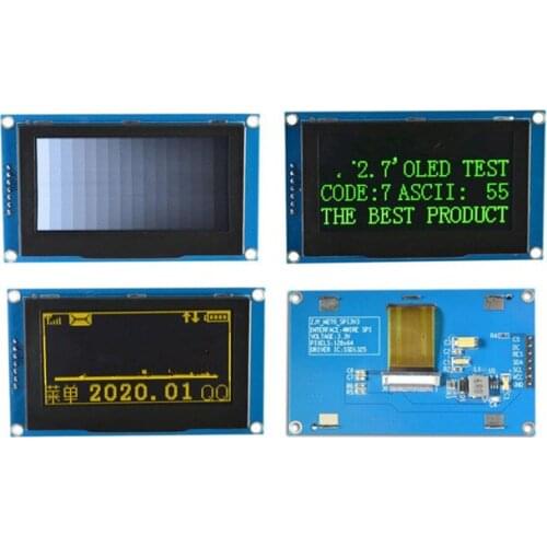 2.7 inch 7P White/Green/Yellow OLED Module SSD1325 Drive IC 128*64 4-Wire SPI Interface