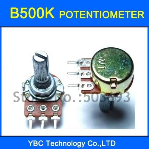 20pcs B500K 20MM Shaft 3 Pins Rotary Potentiometer Free Shipping