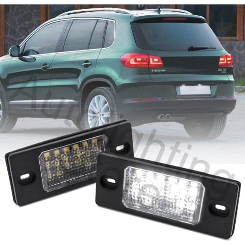 2x White LED License Number Plate Light for VW Tiguana I Touareg I Passat B5 GP Estate Golf IV V Variant Bota Saloon Variant