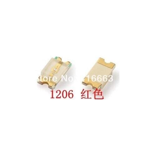 3000pcs/ reel New 1206 Ultra Bright SMD LED Red