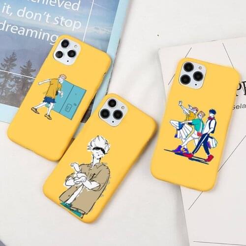 Jujutsu Kaisen Phone Case Yellow Candy Color for iPhone 6 7 8 11 12 s mini pro X XS XR MAX Plus