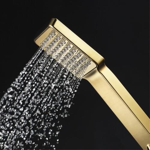 Brushed Gold ABS Bath Hand Held Shower Head Waterfall Water Saving Handheld Sprayer