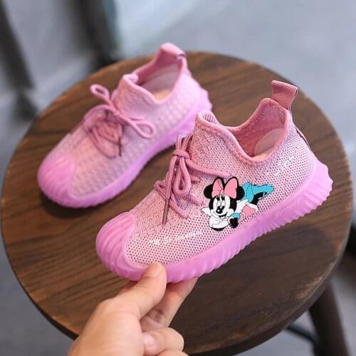 Disney childrens cartoon Mickey Mouse soft bottom mesh breathable casual shoes student boys girls sports shoes running shoes