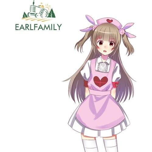 EARLFAMILY 13cm x 7.6cm for Sana Channel Decal Anime Fine Car Stickers Motorcycle Helmet Vinyl JDM Bumper Trunk Truck Graphics