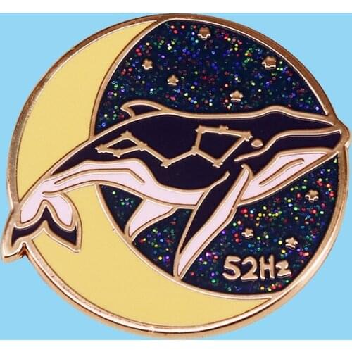 KPOP Rap Monster J-HOPE JIMIN SUGA 52hz Whale Album Enamel Brooch Pins Badge Collar Lapel Pins Alloy Metal Fashion Jewelry