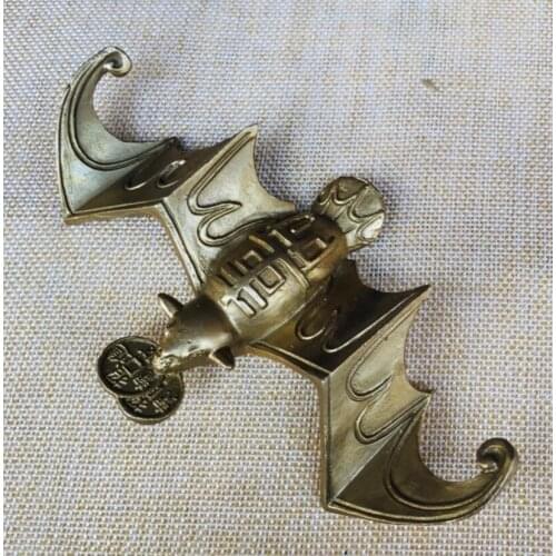 China brass recruit wealth bat crafts statue