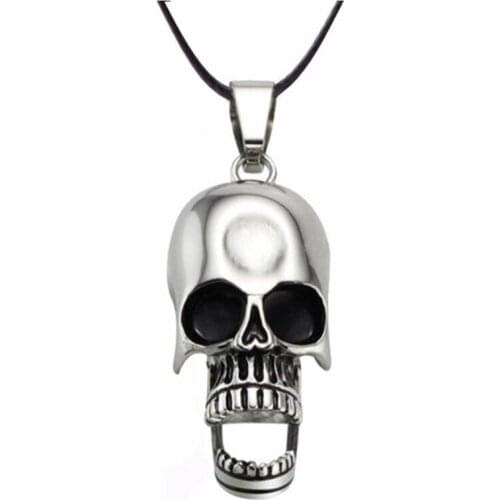 Adjustable rope size new fashion Hip hop Punk skeleton head necklaces for men Skull Necklace Jewelry fj067