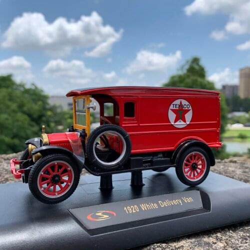 Diecast 1/32 Transportation White Delivery Van Truck Alloy Collection American Classic Car Static Display Adult Toy Gift Boys