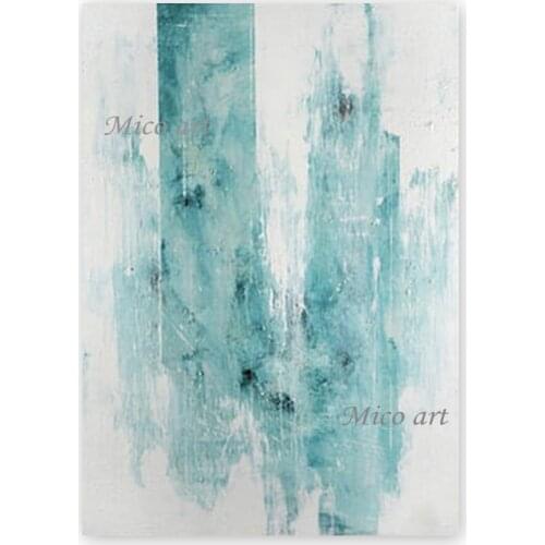 Real Hand-painted Blue Texture Abstract Simple Oil Paintings Canvas Wall Art Unframed Free Shipping Paintings Artwork Pieces