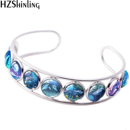2019 New Love Dolphins Adjustable Bracelets Cute Dolphin Bracelet Class Dome Hand Craft Jewelry