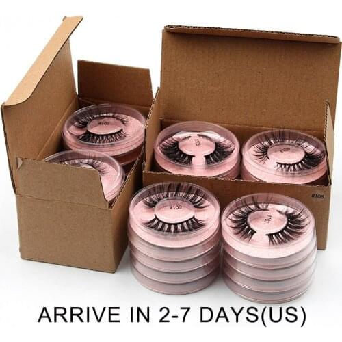 Wholesale eyelashes bulk 4/50/100 pcs 3D Mink Eyelashes Makeup Thick Mink Lashes Bulk Natural False Eyelashes Wispy Lashes