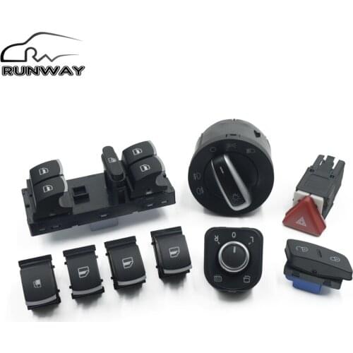 Window Headlight Mirror Fuel Lock Control Hazard Warning Lamp Switch For VW Jetta Golf MK5 5ND 959 565A 1K0 953 509A 1K0962125