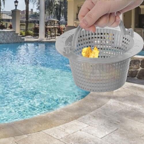 Plastic Handle Swimming Pool Pond Skimmer Anti-clog Lightweight Strainer Basket Detachable Handle Filter storage pool skimmer