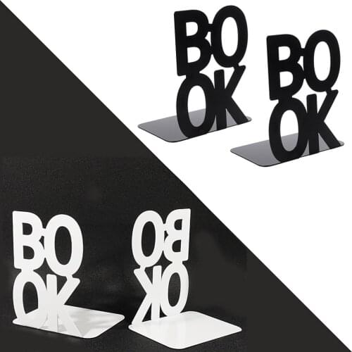 Bookend Library School Book Holder Stand Metal Letter Bookends Supplies Office Book Off Ends Alphabet Holder Bezel Stationery