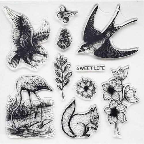 KLJUYP Birds Girl Clear Stamps Scrapbook Paper Craft Clear stamp scrapbooking06039