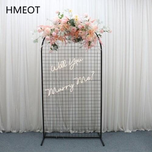 Wrought iron Wedding Arch Props Round Grid Screen Arch Flower Stand Party Wedding Stage Background Display Balloon Decor Shelf