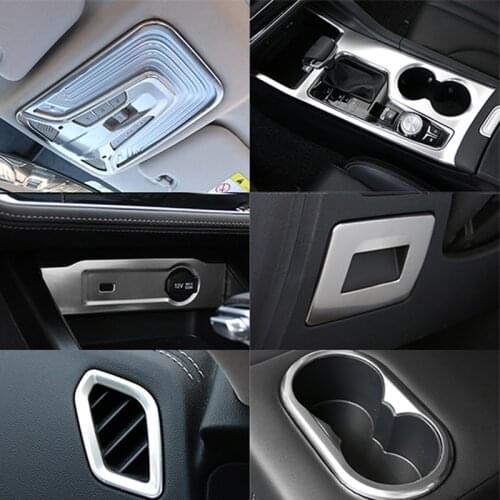 Silver items for changan CS75 PLUS 2020-2021 Interior Gears Window lift panel Decorative frame stainless steel