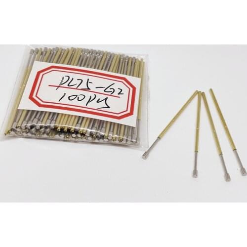 100Pcs PL75-G2 Phosphor Bronze Metal Spring Voltage Test Probe 1.02mm Home Safety Spring Test Probe Instrument Gold Tool