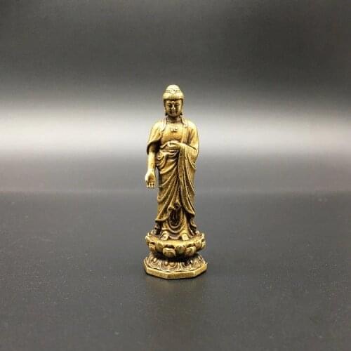Collectable Chinese Brass Carved Buddha Sakyamuni Exquisite Small Statues