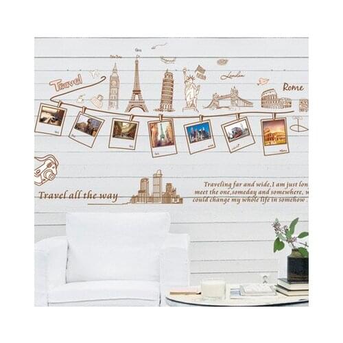 DIY Modern Home Decoration Photo Tree Wall Sticker Travel Memory Statue of Liberty City Life Home Decal Building Wall Decor