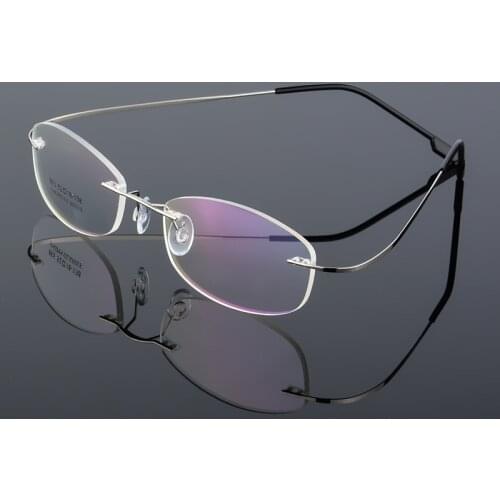 Ultralight Women Glasses Frames Frameless Memory Alloy Eyeglasses Oval Myopia Eyewear For Computer Flexible Optical Spectacles