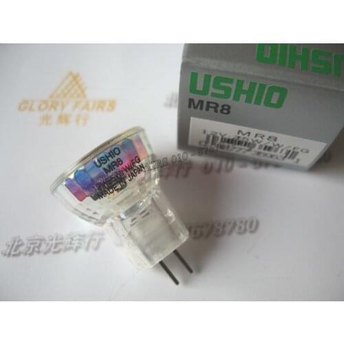 USHIO MR8 12V 35W/W/FG,12V35W WFG projector bulb,25mm tungsten glass cover reflector halogen lamp