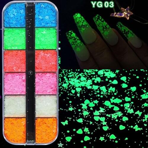 Party Makeup Nail Art Luminous Diamond Sequins Eyeshadow Lasting Glitter Sequins Bottom Mixed Shape DIY Nail Art