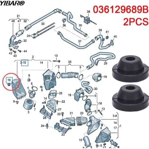 2pcs Air Filter Buffer Rubber Cover Mount 036129689B For Volkswagen Beetle Golf Passat For Audi A3 A6 For Skoda