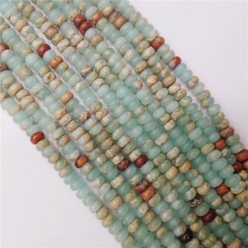 1 Strand 4x2mm Natural Brown And Blue Snake Skin Jasper Abacus Loose Beads DIY Jewelry Making 15.5Inch M424