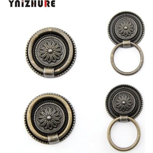 1pc 30mm Antique Bronze Zinc alloy Drawer Knob Loop Handle Pull Closet Dresser Pulls Drawer Dressing Box Jewelry Box Handles