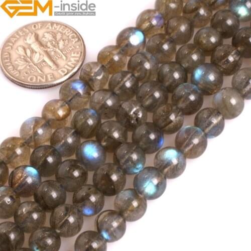 AAA Grade Natural Blue Rainbow Labradorite Precious Stone Beads For Jewelry Making Loose Bracelet DIY