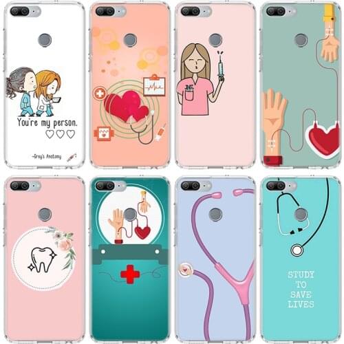 Nurse Medical Medicine Case For Huawei Honor 10 9 20 Lite 9X 8X 8A Pro 7A 7X Y5 Y6 Y7 Y9 2019 V20 V30 Soft Phone Cover Coque